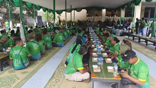 Ratusan mitra grab mengikuti Hari Grab Indonesia di Yogyakarta. (Liputan6.com/Dicky Agung Prihanto)