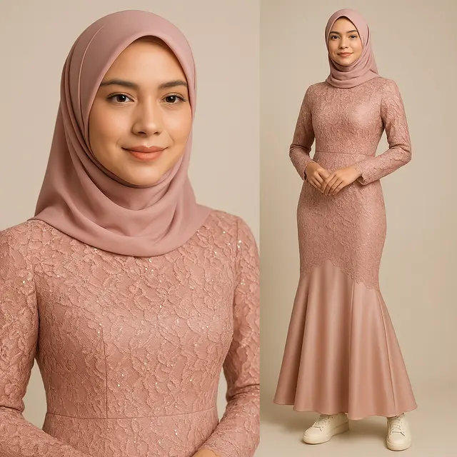 Model Gamis Brokat Mewah dan Elegan yang Lagi Tren/Ilustrasi gambar AI