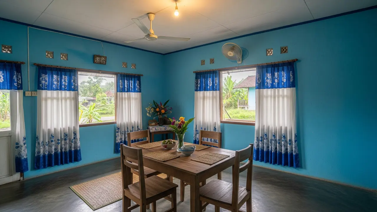 Warna Tirai yang Cocok untuk Tembok Biru