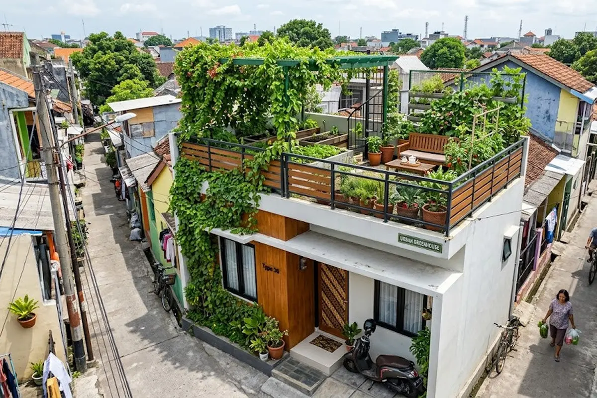 5 Contoh Rumah Tipe 36 Ada Rooftop di Gang Sempit, Hunian Modern dan Fungsional