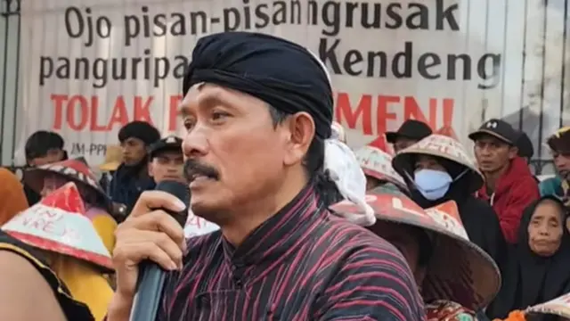 Aktivis Kendeng Gunretno. (Liputan6.com/Arief Pramono)