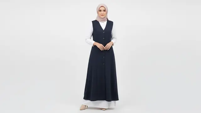 8 Model Gamis Terbaru Kombinasi Rompi yang Beri Kesan Lebih Tinggi, Modis dan Anggun Dipakai Sehari-hari
