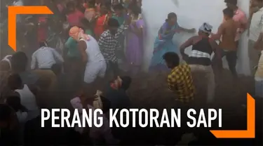 Sebuah tradisi tak lazim berlangsung di kawasan India Selatan. Perang saling lempar kotoran sapi dilakukan antara dua kelompok. Tradisi ini dilakukan demi "kesahatan yang baik." Seperti apa keseruannya?