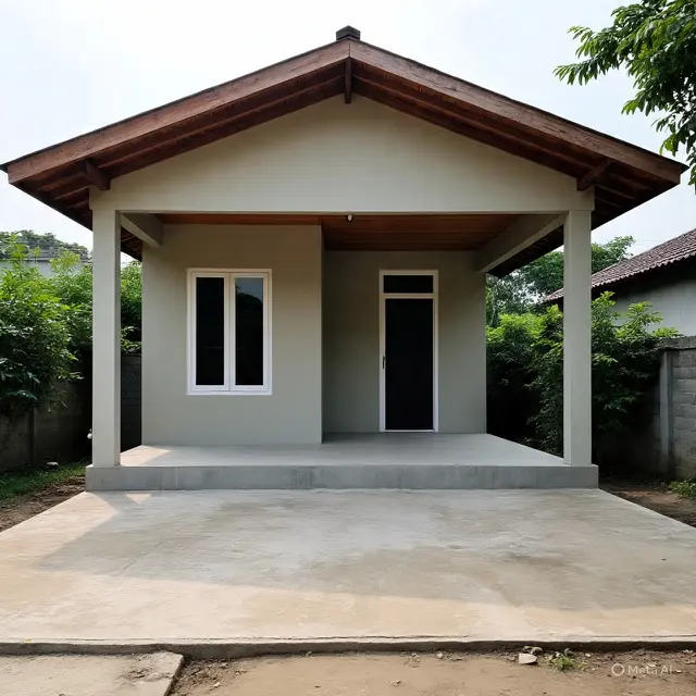 Rumah 8x10 dengan Teras Sederhana