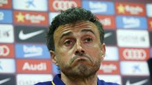 Luis Enrique menegaskan laga El Clasico antara Real Madrid vs Barcelona tak menentukan gelar juara. (REUTERS/Albert Gea)