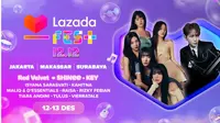 Cara beli tiket Konser Musik Lazada Fest 12.12 yang hadirkan Red Velvet dan SHINee&rsquo;s Key. (Dok: Lazada)