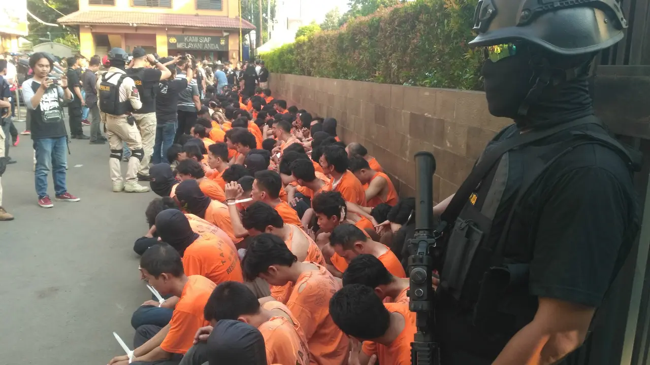 Polres Metro Jakarta Barat mengamankan 183 perusuh saat aksi 21 dan 22 Mei 2019, Kamis (23/5/2019).
