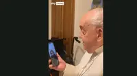 Momen Terakhir Paus Fransiskus Video Call dengan Jemaat Katolik di Gaza