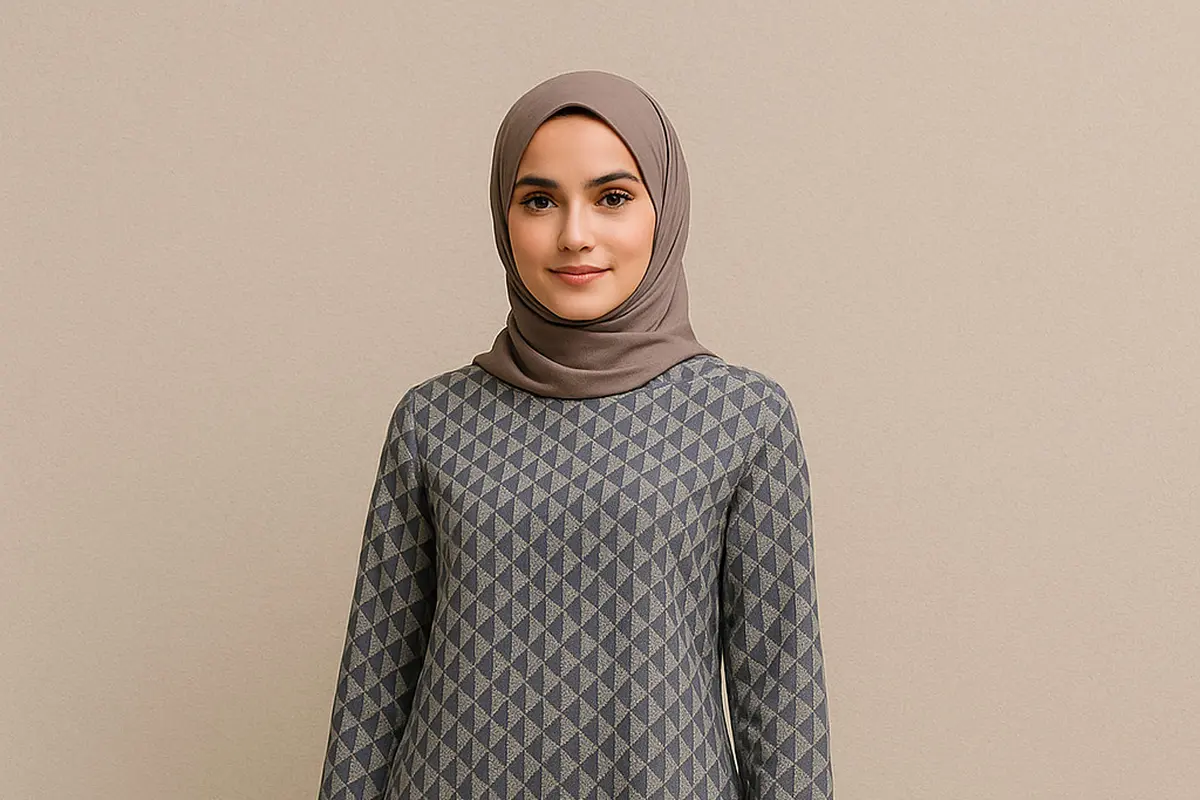 Setelan Tunik Panjang dan Celana Lurus untuk Wanita Kantoran (Foto: ChatGPT)