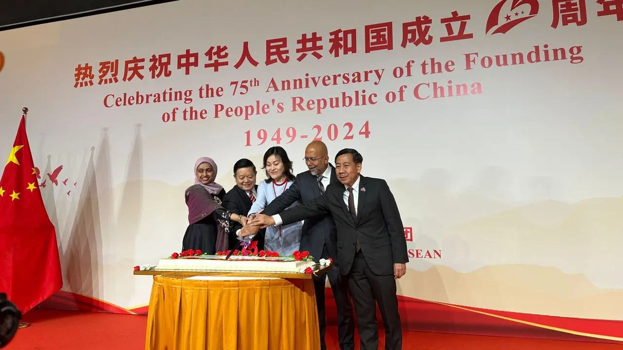 Perayaan 75 tahun HUT China yang diadakan Misi China untuk ASEAN di Jakarta, Kamis (13/9/2024). (Liputan6.com/Benedikta Miranti)
