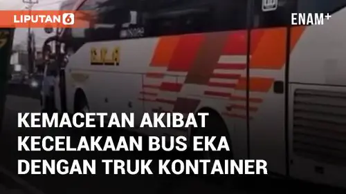 VIDEO: Viral Kemacetan Akibat Kecelakaan Bus Eka dengan Truk Kontainer di Semarang