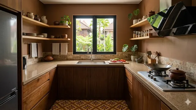 Warna Cat Dapur yang Bikin Noda Minyak Tidak Terlalu Kelihatan (Foto: Gemini AI)