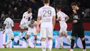Angers mengejutkan tuan rumah PSG pada menit ke-36 dengan mencetak gol terlebih dahulu ke gawang Gianluigi Donnarumma melalui Angelo Fulgini yang memanfaatkan umpan Sofiane Boufal. (AFP/Franck Fife)