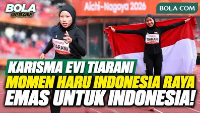 Momen mengharukan saat Karisma Evi Tiarani menerima medali emas nomor 100 meter putri klasifikasi T63 di Asian Para Games 2026 di Nagoya, Jepang. Kebanggaan semakin terasa ketika lagu kebangsaan Indonesia Raya berkumandang, mengiringi pengibaran Mera...