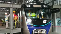 Menteri Perhubungan Budi Karya Sumadi meninjau proyek pembangunan MRT di Depo Lebak Bulus, Jakarta Selatan. (Dwi Aditya Putra/Merdeka.com)