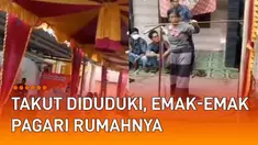 Aksi seorang emak-emak pagari rumahnya ketika tetangganya sedang hajatan mengundang perhatian.