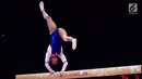 Pesenam putri Indonesia saat berlaga pada babak final senam artistik putri Asian Games 2018 di JIExpo, Kemayoran, Jakarta, Rabu (22/8). Indonesia berhasil menempati posisi ke 8 dari 11 negara dengan skor 140,85. (merdeka.com/Imam Buhori)