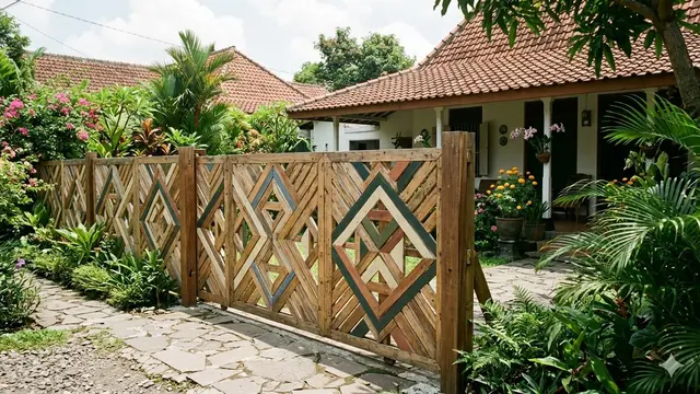 Ide Pagar Rumah dari Kayu Palet Bekas (Foto: Gemini AI)