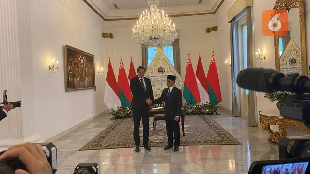 Menteri Luar Negeri RI Sugiono pada Selasa (5/8/2025) di Gedung Pancasila, Jakarta, menekankan bahwa kemitraan Indonesia-Belarus dibangun di atas fondasi nilai-nilai kebersamaan, saling menghormati dan komitmen kuat (Dok. Liputan6.com/Teddy Tri Setio).
