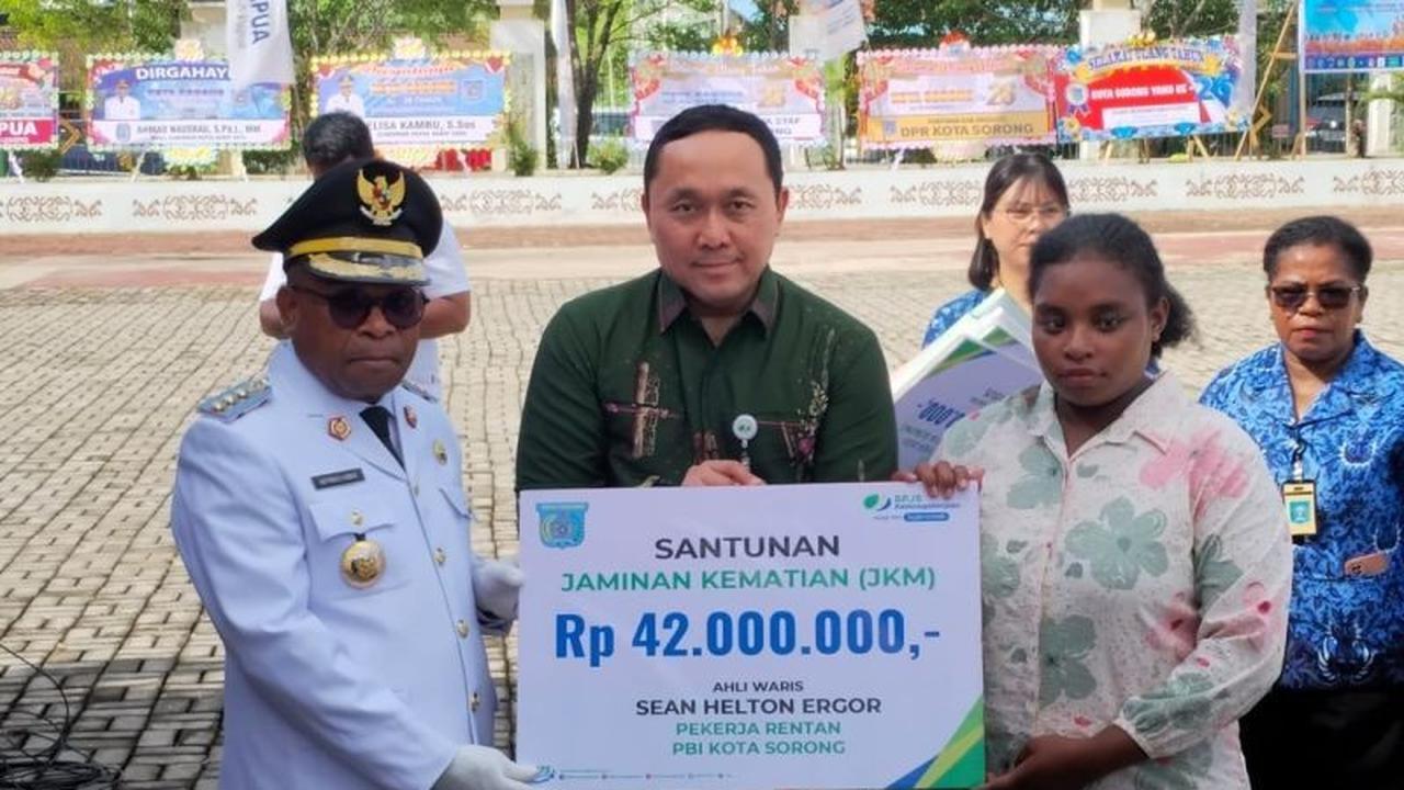 BPJS Ketenagakerjaan Sorong Salurkan Jaminan Kematian Rp164 Juta, Wujud Perlindungan Pekerja