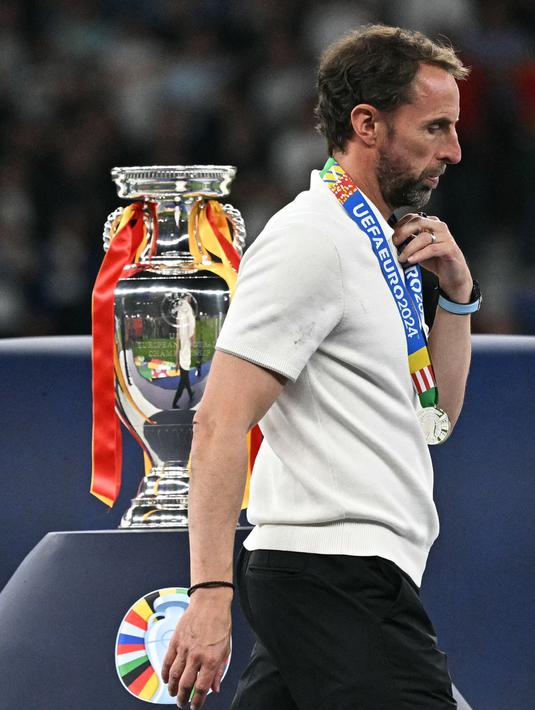 Sebelumnya, pada 2020, Inggris juga hanya menjadi runner-up setelah kalah adu penalti dari Italia di final. (JAVIER SORIANO/AFP)