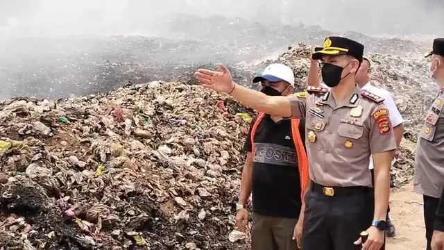 Kondisi terkini kebakaran di Tempat Pembuangan Akhir (TPA) Bandar Jaya, Kabupaten Lampung Tengah, Lampung. (Liputan6.com/Istimewa)