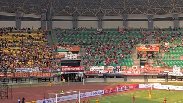 Persija Vs Bhayangkara FC di Stadion Patriot Candrabhaga, Bekasi, Sabtu (10/8/2019) sepi penonton.