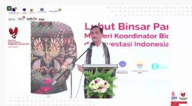 Menteri Koordinator Bidang Kemaritiman Luhut Binsar Pandjaitan dalam Peluncuran Gernas BBI 2022, di Jambi, Rabu (19/1/2022).