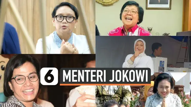 Presiden Jokowi resmi melantik jajaran menteri di Kabinet Indonesia Maju. Ada lima perempuan yang menduduki posisi menteri, baik wajah baru dan lama.