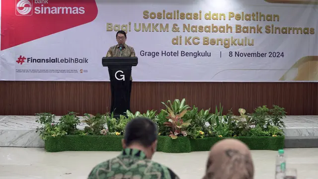 Bank Sinarmas mengadakan sosialisasi dan pelatihan bagi pelaku UMKM dan nasabah di Grage Hotel, Bengkulu.