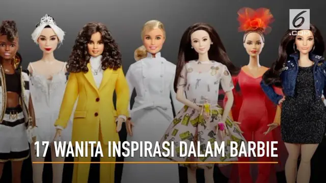 Boneka Barbie memberikan penghargaan kepada 17 wanita inspiratif dalam menyambut hari Perempuan Internasional.