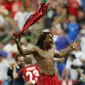 Renato Sanches tercatat sebagai pemain muda yang mencetak gol pada ajang piala Eropa 2016 ketika Portugal melawan Polandia, saat itu Sanches berusia 18 tahun 317 hari. (AFP/Valery Hache)