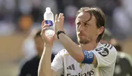 Luka Modric usai&nbsp;laga PSG vs Real Madrid di semifinal Piala Dunia Antarklub 2025, Kamis (10/7/2025). (AP Photo/Adam Hunger)