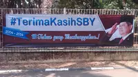 Sepanjang Jalan ke Rumah SBY Dihiasi Spanduk Ucapan Terima Kasih