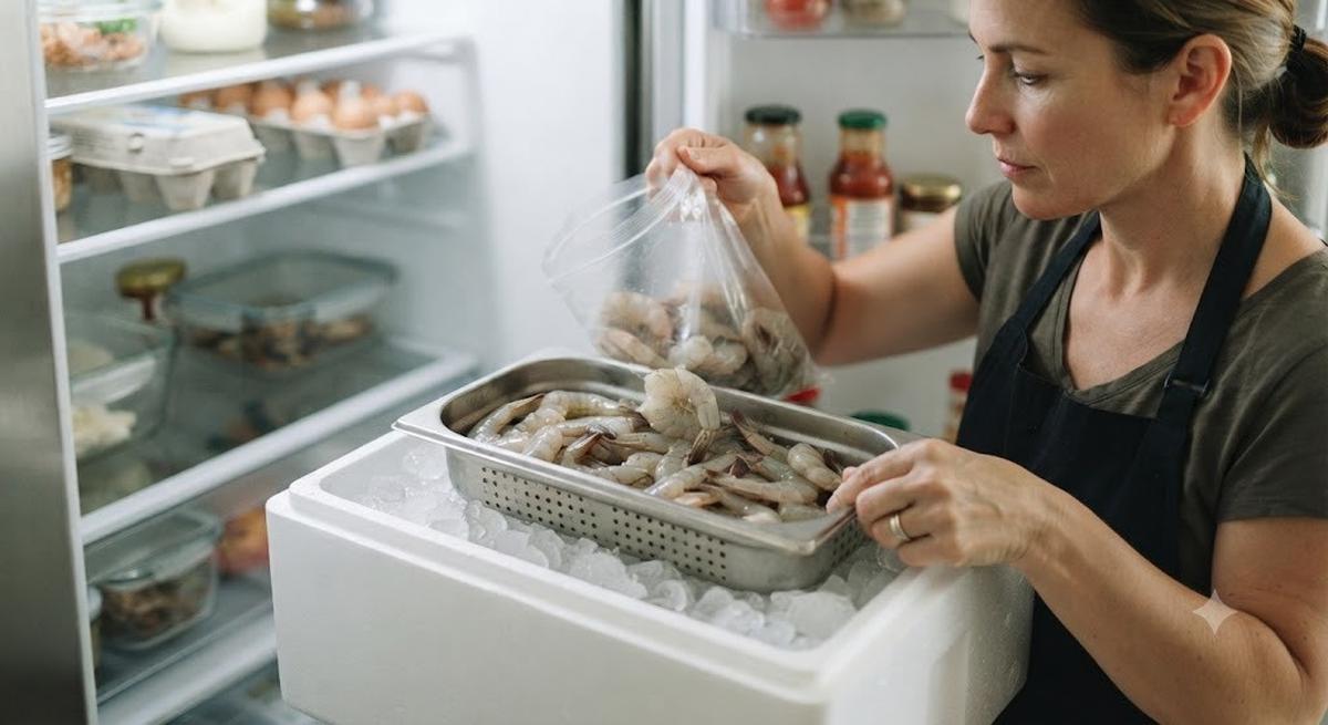 Menyimpan Udang dengan Tepat Sebelum Dimasak (AI Generated)