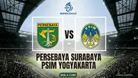 Ilustrasi Persebaya Surabaya Vs PSIM Yogyakarta, BRI Super League. (Bola.com/AI)