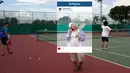 Bisa jadi si wanita itu enggak main tenis  dan cuma numpang foto (facebook.com/DevRange)