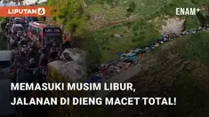 Beredar video viral terkait kemacetan musim libur akhir tahun. Kemacetan tersebut berada di kawasan Dieng, Minggu (24/12/2023)