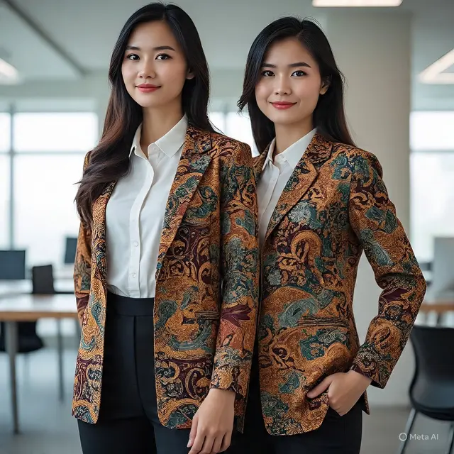 Blazer Batik Wanita Profesional