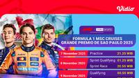 Siaran Langsung F1 GP Sao Paulo 2025, Tayang Eksklusif di Vidio
