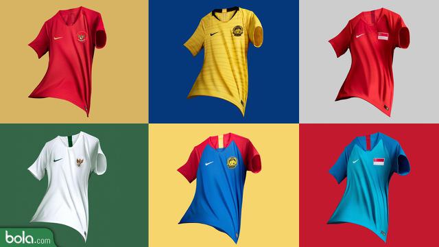 Jersey Terbaru Timnas Indonesia, Malaysia, Singapura