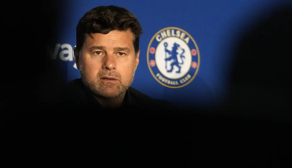 Sang pelatih asal Argentina telah tiba di Chelsea sebagai manajer baru mereka setelah awal yang mengecewakan di era Todd Boehly yang membuat mereka finis di posisi 12 klasemen akhir Premier League. (AP Photo/Kirsty Wigglesworth)