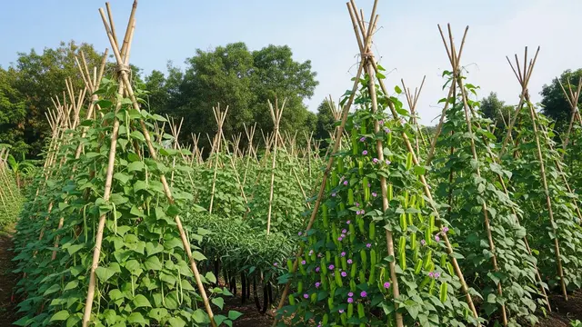 Ide Kebun untuk Sayuran Rambat Modal Bambu Saja