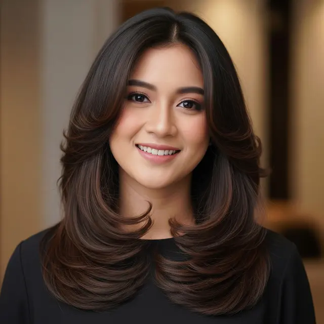 Model Rambut Wanita Cacah Panjang