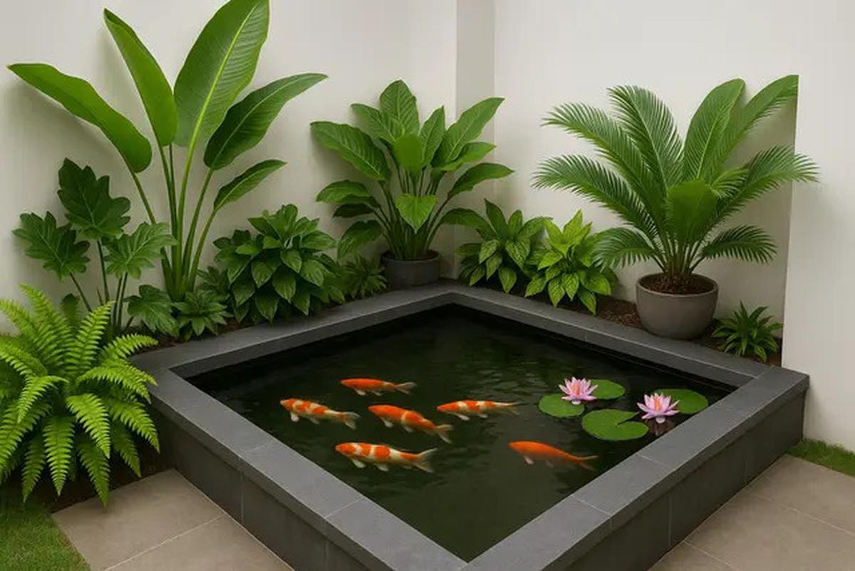 7 Gambar Kolam Ikan di Sudut Rumah Minimalis, Menambah Kesan Natural di 2025