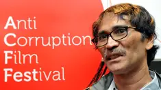 Alex Komang menjadi pembicara di acara diskusi Anti Corruption Film Festival (ACFFest) 2014, Jakarta, Rabu (27/8/2014) (Liputan6.com/Panji Diksana)