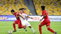 Timnas Indonesia U-16 bermain imbang 1-1 melawan Vietnam pada matchday kedua Grup C Piala AFC 2018 di Stadion Bukit Jalil, Kuala Lumpur, Senin (24/9/2018). (AFC)