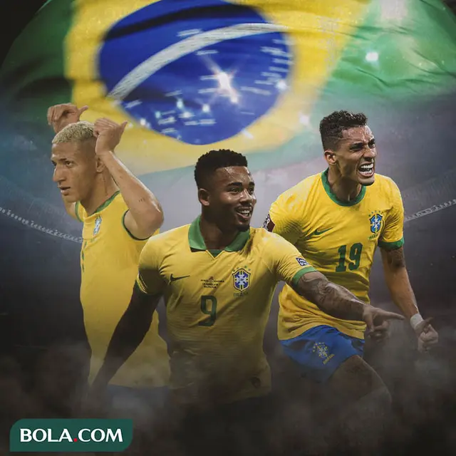 Brasil - Richarlison, Gabriel Jesus, Raphinha
