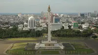 Tanpa menuliskan apa pun,&nbsp;Menteri Pertahanan (Menhan) Prabowo Subianto mengunggah foto Monumen Nasional (Monas) di hari ulang tahun Jakarta. (Instagram @prabowo)