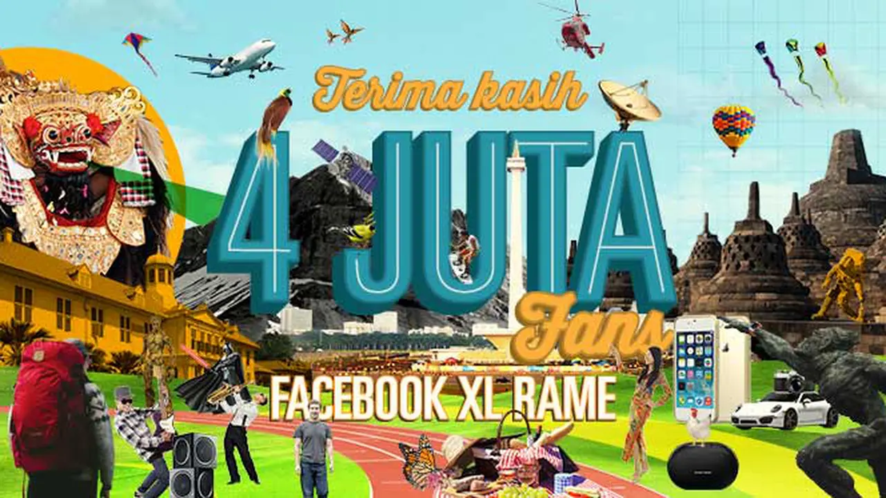 Wow, 4 Juta Like di Facebook Page XL Rame!